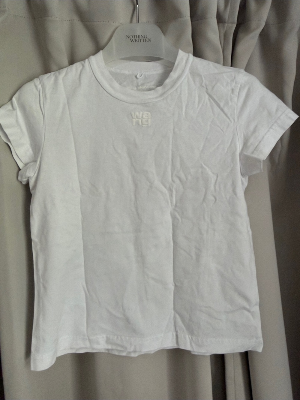 T by Alexander Wang White Short Sleeve Tee with Embossed Logo